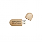 Wooden Usb Drives - Custom logo Oval shaped wooden 64gb usb drive LWU893